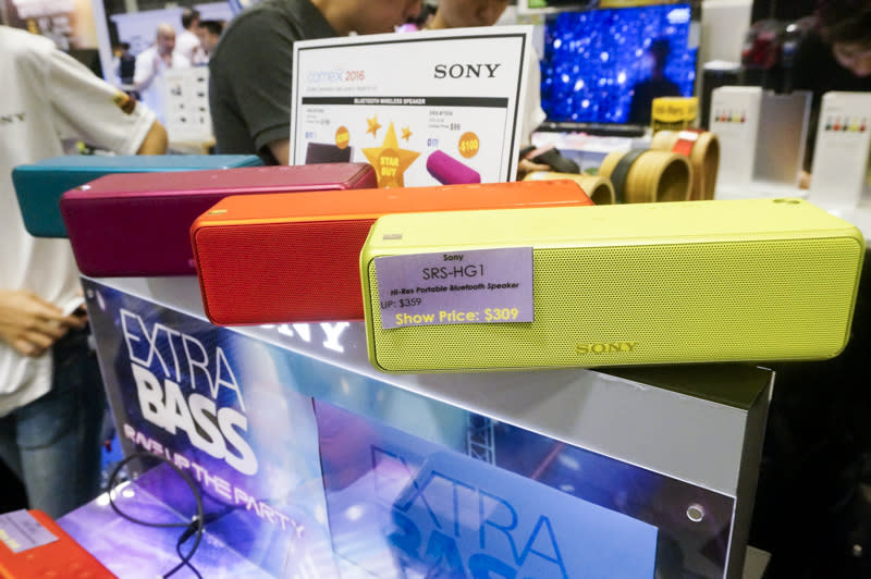 Sony has dubbed the SRS-HG1 the “World’s Smallest High-Resolution Portable Speaker”, and at just 204x62x60 mm it certainly seems the part. These are HRA capable portable speakers that have LDAC and multi-room capabilities, and boast a battery life of 12 hours. They’re going for $309, (after $50 cashback) at the show. 
