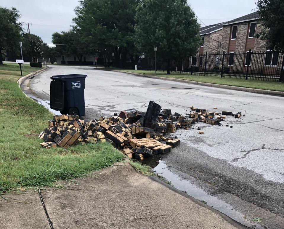 A destroyed mailbox