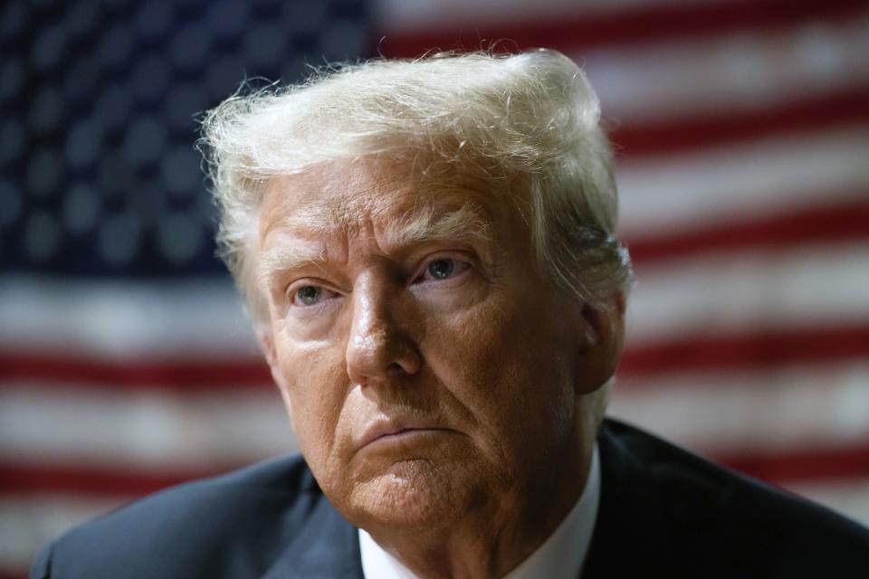 Former President Donald Trump attends an event with supporters at the Westside Conservative Breakfast, in Des Moines, Iowa, Thursday, June 1, 2023. Trump described a Pentagon “plan of attack” and shared a classified map related to a military operation, according to an indictment unsealed Friday, June 9. The document marks the Justice Department’s first official confirmation of a criminal case against Trump arising from the retention of hundreds of documents at his Florida home, Mar-a-Lago. | Charlie Neibergall, Associated Press