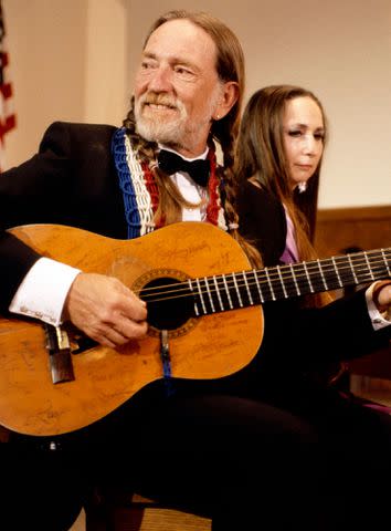 <p>CBS/Getty</p> Willie Nelson and Bobbie Nelson in 1988