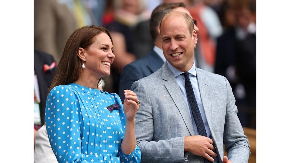 William smiling at Kate at Wimbledon 2022