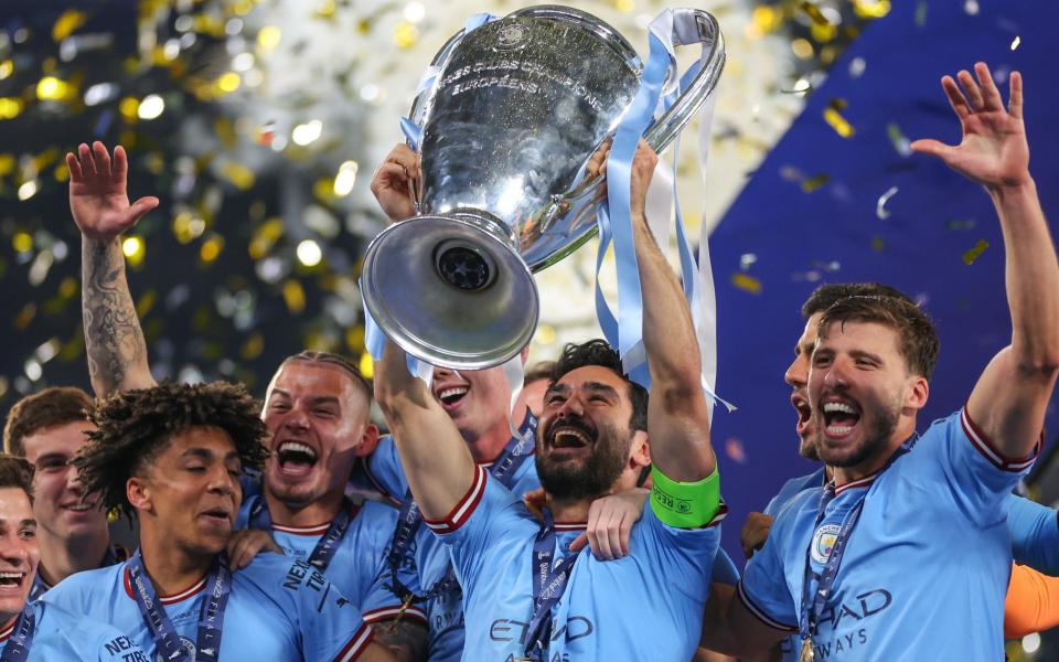 Ilkay Gundogan lifts the Champions League trophy - Ilkay Gundogan: The underrated piece in Pep Guardiola&#x002019;s Man City puzzle leaves huge shoes to fill