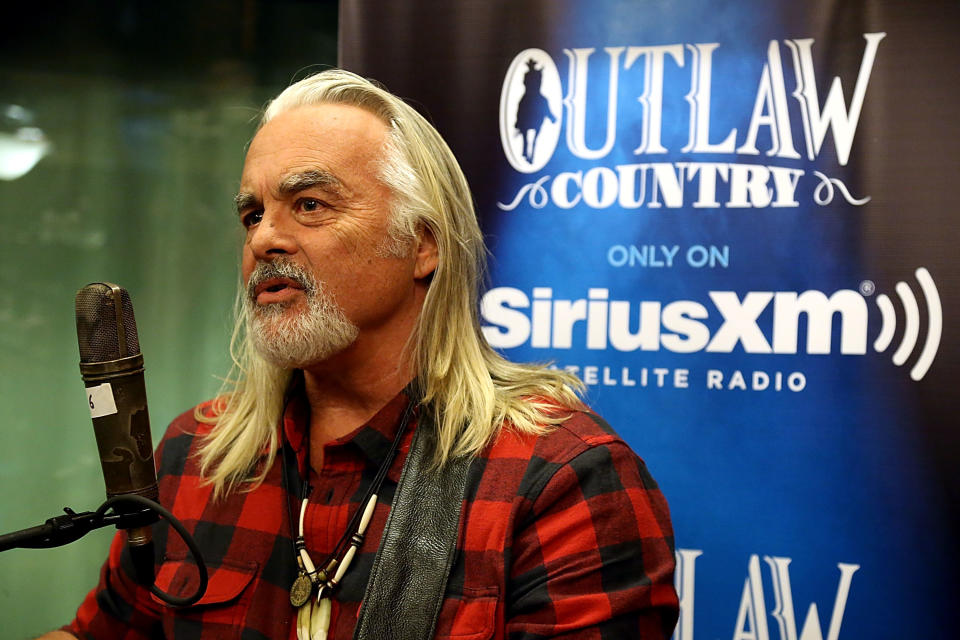 Hal Ketchum wears a black and red plaid shirt while performing a special live show at the SiriusXM Studios on November 12, 2014 in Austin, Texas.