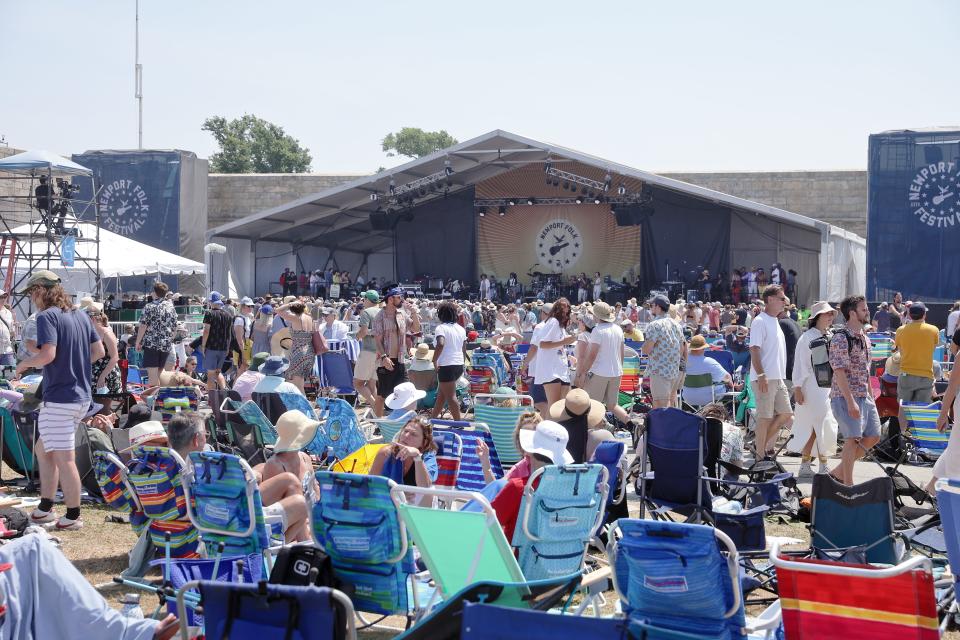 Fans at the Newport Folk Festival at Fort Adams State Park on Sunday, July 24, 2022.