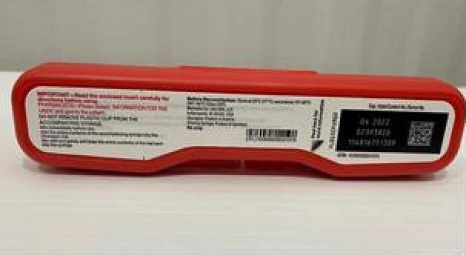 The back of the recalled Glucagon Emergency Kit