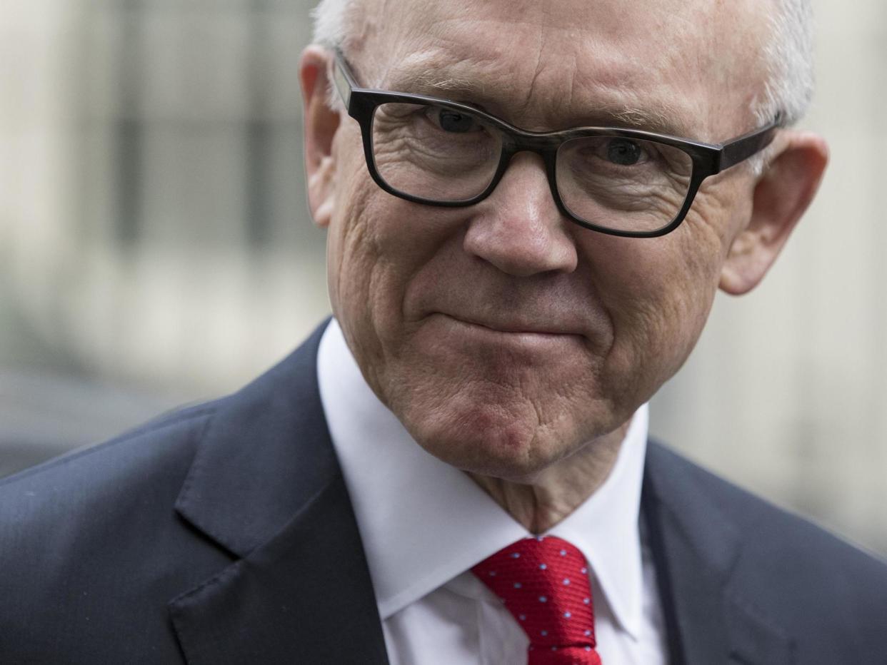 Woody Johnson leaves 10 Downing Street in January 2018: Getty