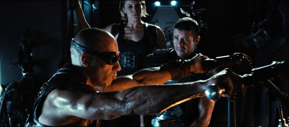 This film image released by Universal Pictures shows Vin Diesel in a scene from "Riddick." (AP Photo/Universal Pictures)