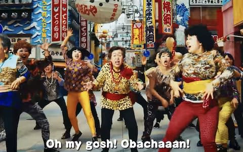 The rap, which nods at Japan's ageing population, includes a dig at Tokyo