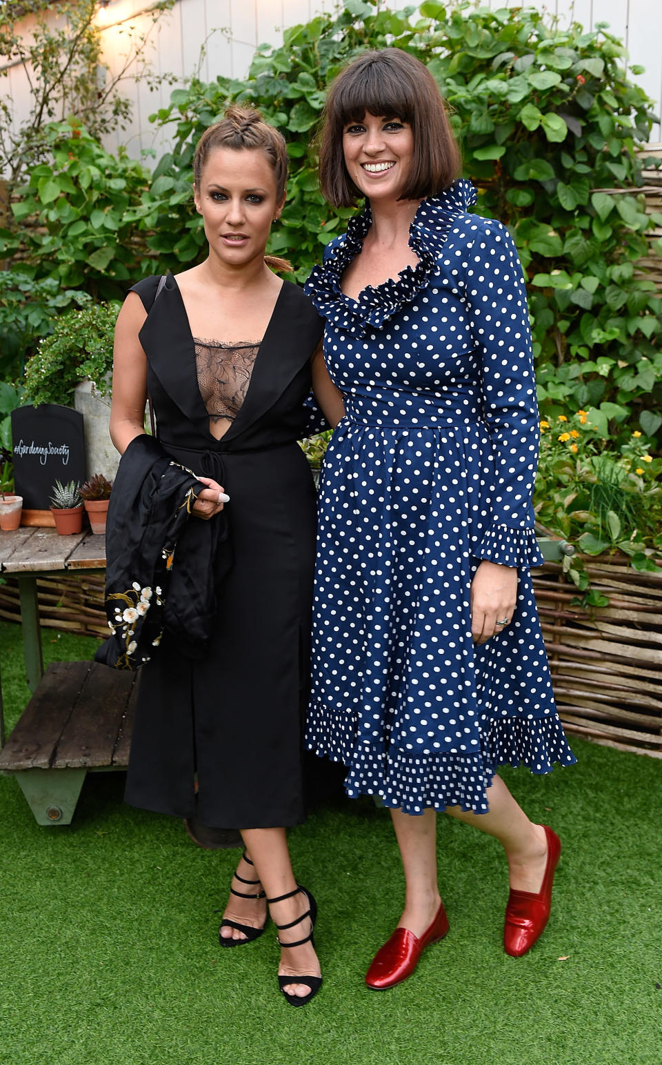 LONDON, ENGLAND - JULY 27:  Caroline Flack and Dawn O'Porter attend Dawn O'Porter's fashion pop-up at The Gardening Society on the John Lewis Oxford Street rooftop on July 27, 2016 in London, England.  (Photo by David M. Benett/Dave Benett/Getty Images for John Lewis)