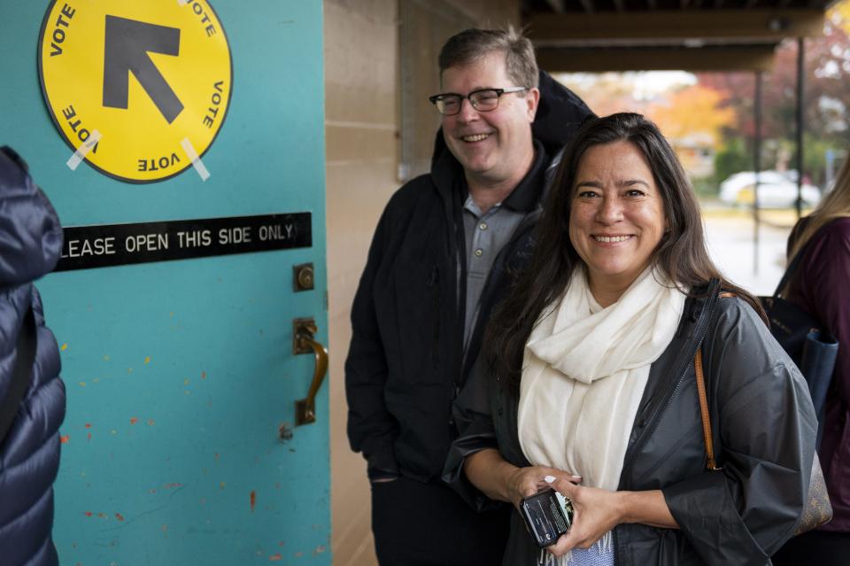 Jody Wilson-Raybould casts her ballot