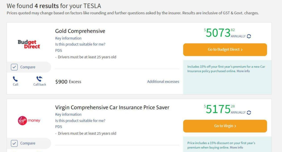 Tesla insurance quote