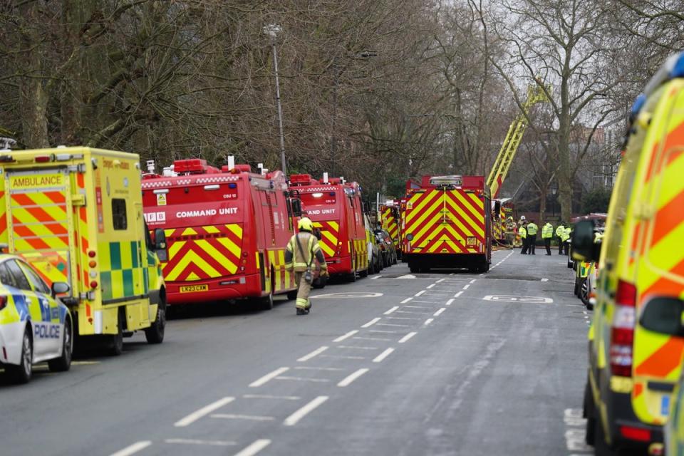 Firefighters tackle a blaze at London Oratory School (James Manning/PA Wire)