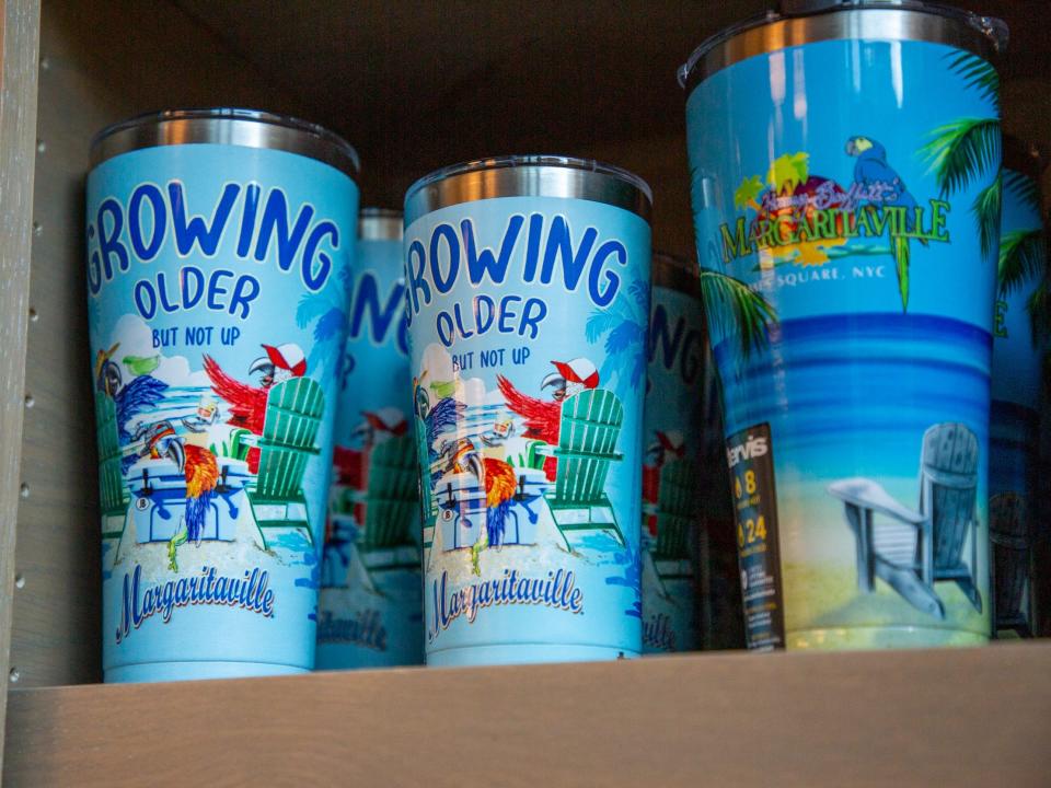 branded Margaritaville tumblers