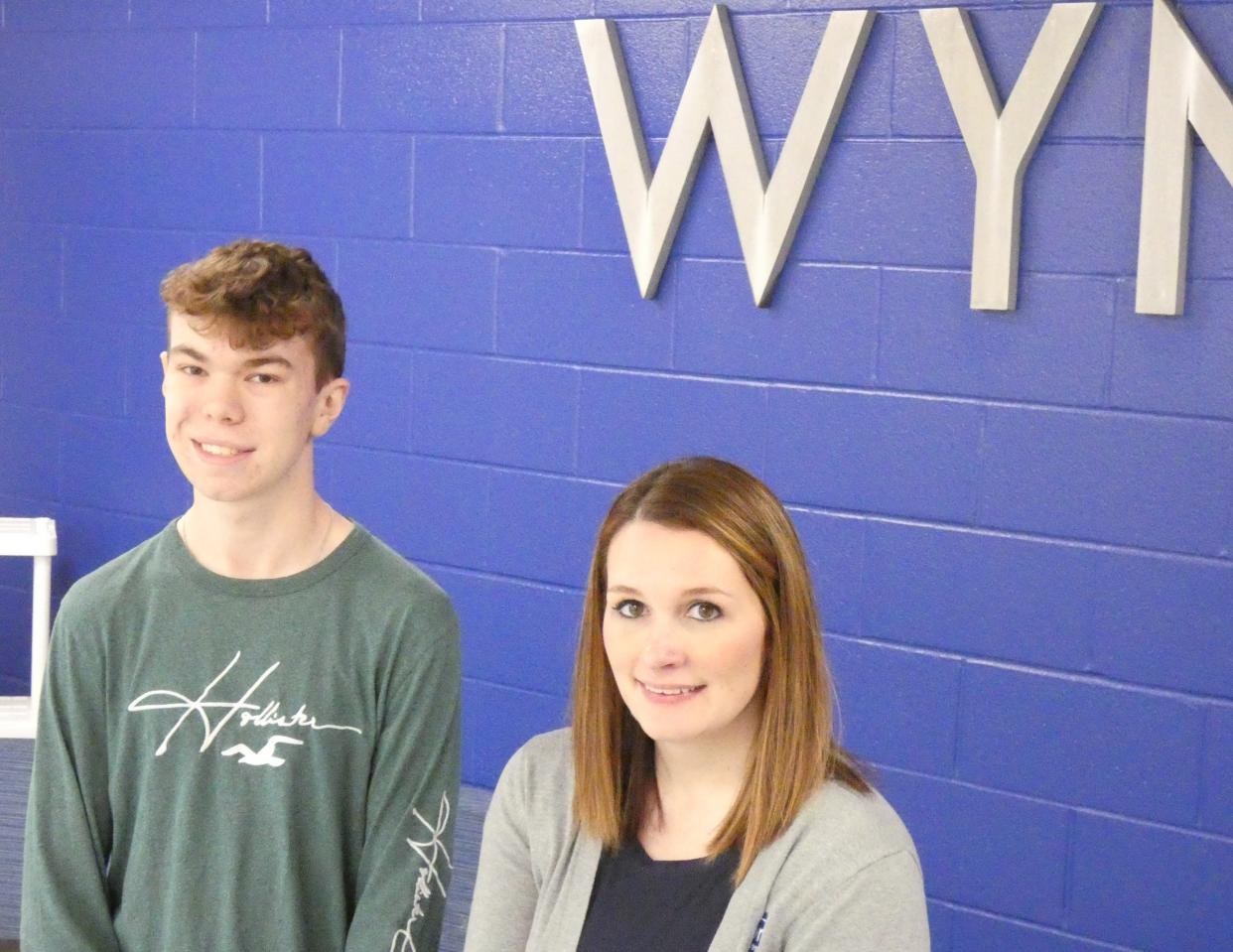 Dawson Pelter, a Wynford High School sophomore, left, is planning to participate in the school’s new associate’s degree program, offered through a partnership with Marion Technical College. Ellie Hess, right, is assistant director of College Credit Plus programming for Marion Technical College.