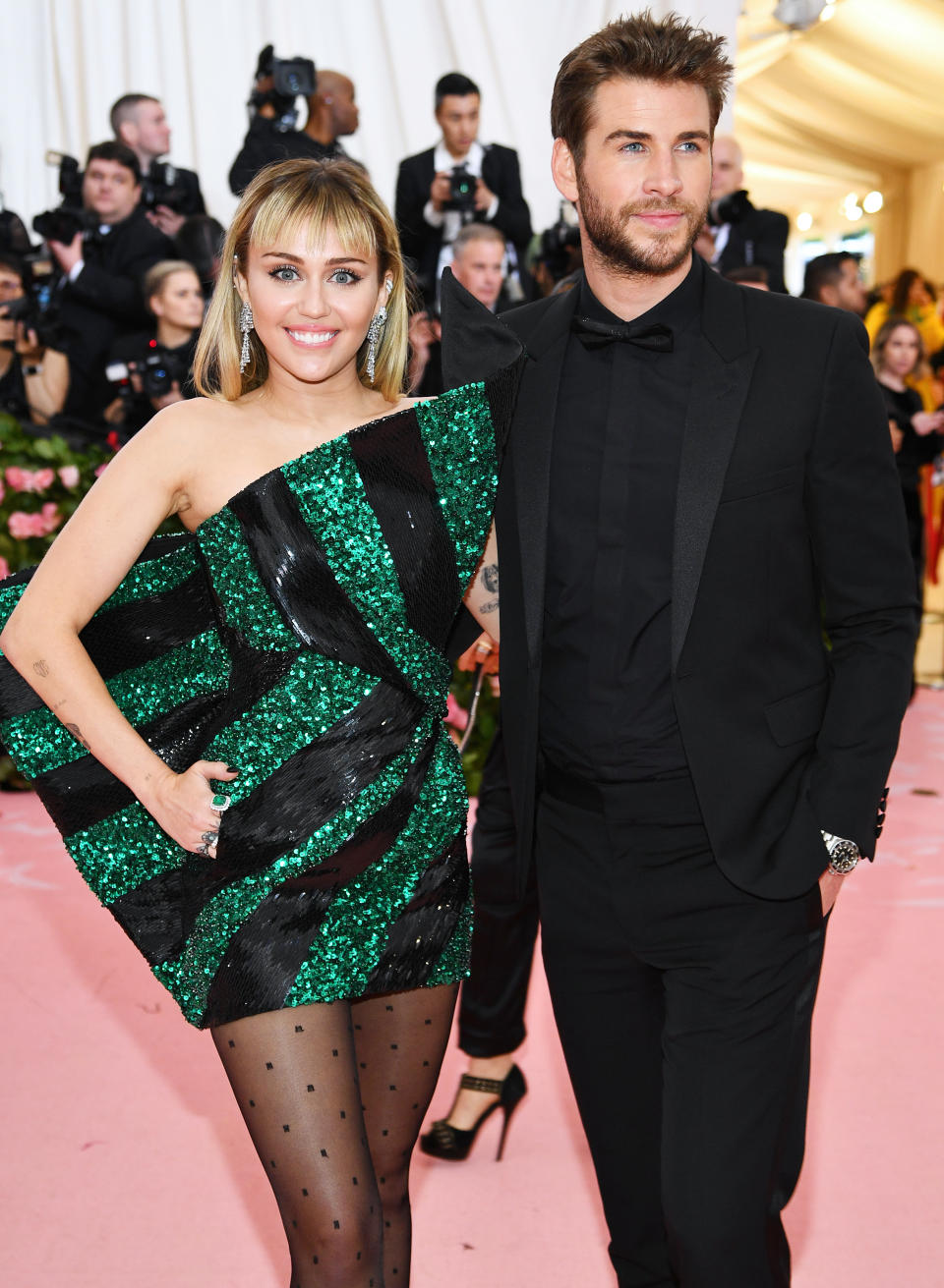 Liam Hemsworth and Miley Cyrus on the red carpet