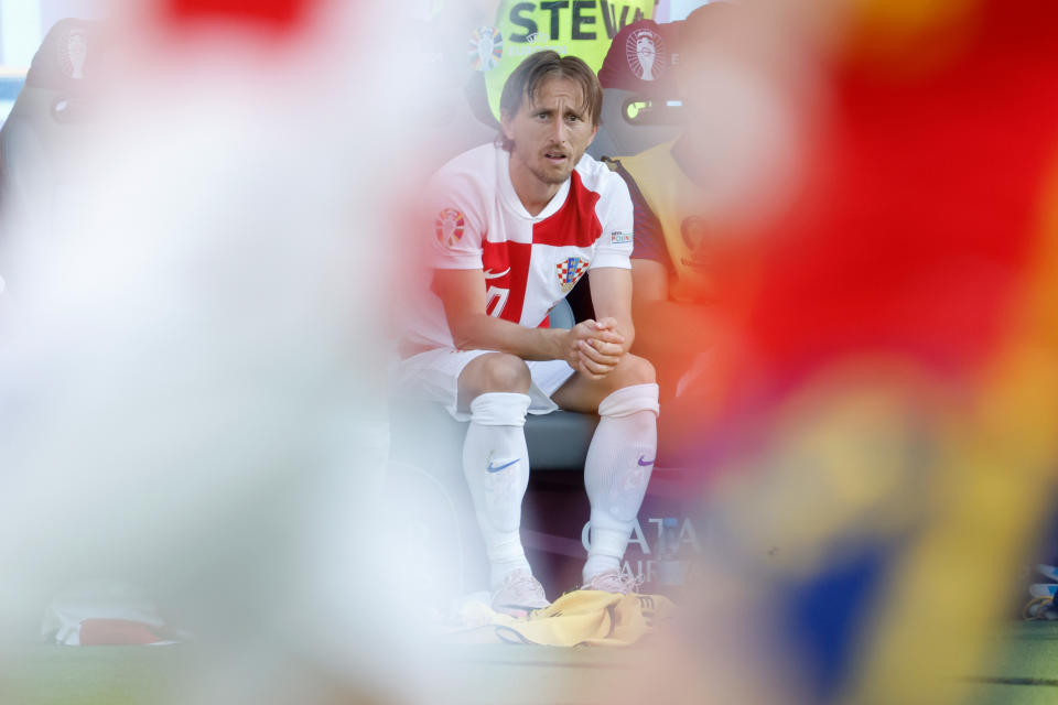 BERLIN, GERMANY - JUNE 15: Luka Modric of Croatia  during the  EURO match between Spain  v Croatia at the Olympiastadium on June 15, 2024 in Berlin Germany (Photo by Eric Verhoeven/Soccrates/Getty Images)