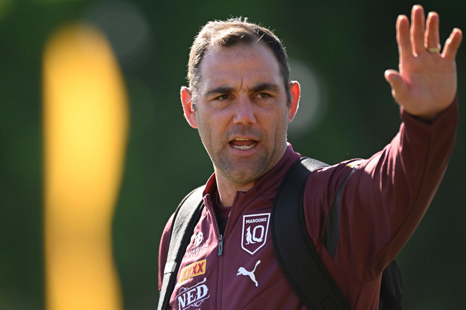 Cameron Smith during Maroons training.