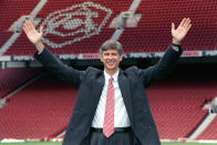 <p>Wenger joined Arsenal in 1996 after Bruce Rioch had been sacked </p>