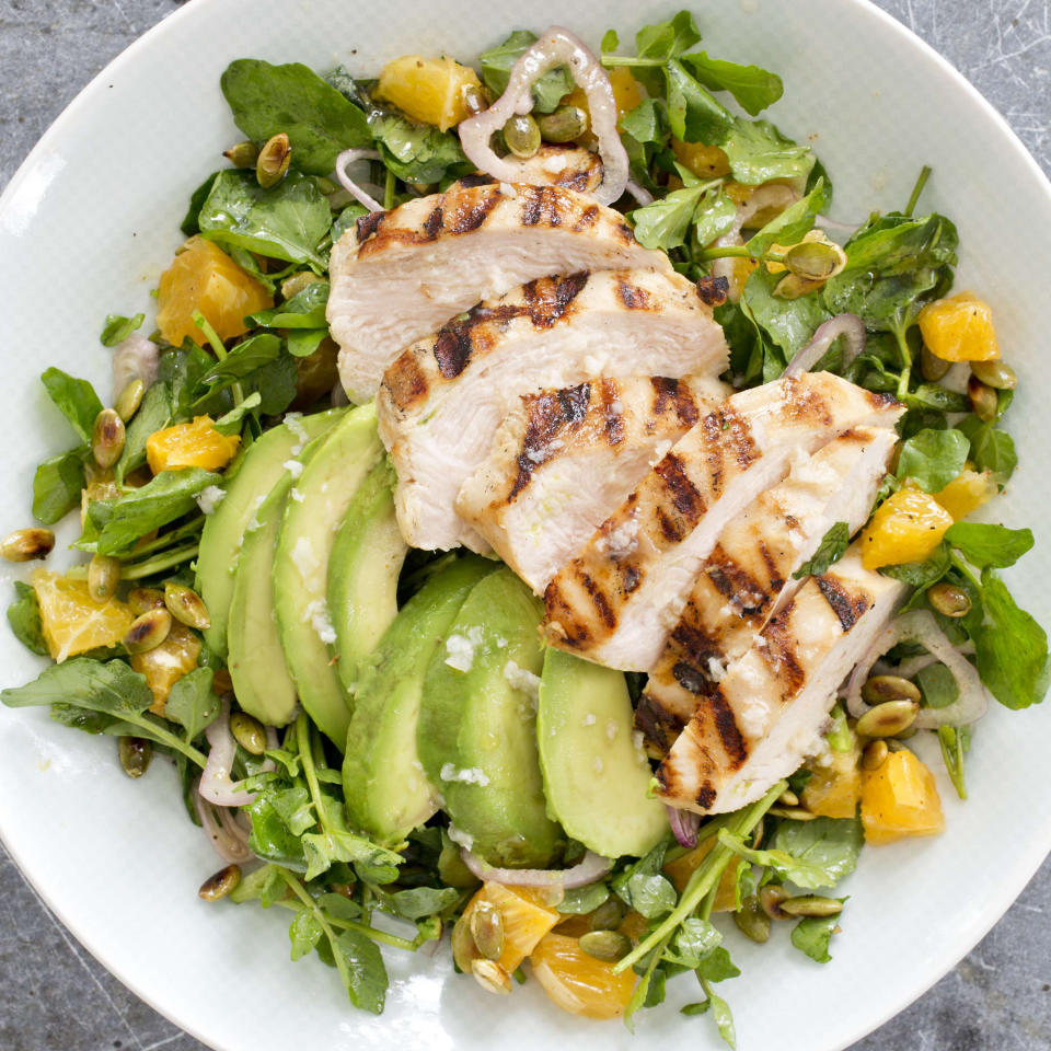 This undated photo provided by America's Test Kitchen in May 2019 shows Grilled Tequila Chicken in Brookline, Mass. This recipe appears in the cookbook “Master of the Grill.” (Daniel J. van Ackere/America's Test Kitchen via AP)