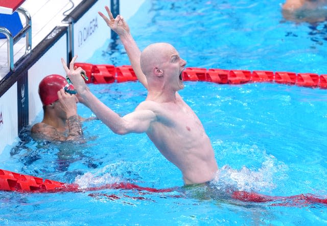 Australia's Rowan Crothers celebrates winning the men's 50m freestyle - S10 final