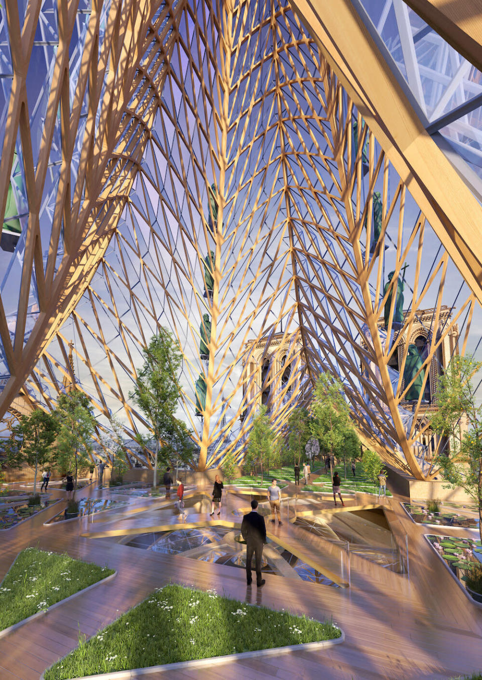 The design submitted by Vincent Callebaut includes an impressive glass spire (Picture: VINCENT CALLEBAUT ARCHITECTURES _ www.vincent.callebaut.org)