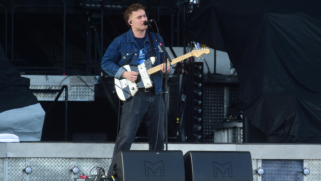  Sam Fender performs before Bruce Springsteen at Parco Urbano G. Bassani on May 18, 2023 in Ferrara, Italy. 