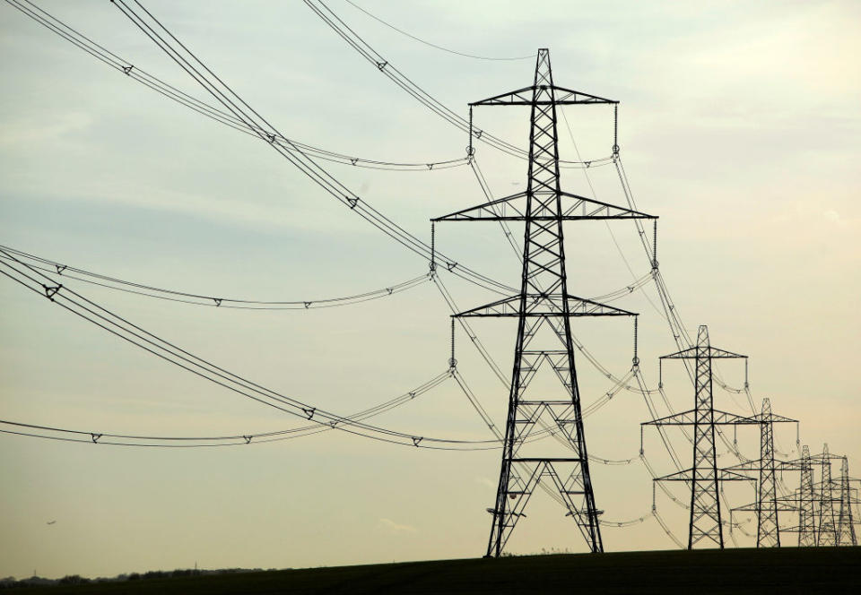 CAMBRIDGE, UNITED KINGDOM - NOVEMBER 19:  A line of electricity pylons crosses the Essex countryside on November 19, 2009 near Cambridge, United Kingdom. As world leaders prepare to gather for the Copenhagen Climate Summit in December, the resolve of the industrial nations seems to be weakening with President Obama stating that it would be impossible to reach a binding deal at the summit. Climate campaigners are concerned that this disappointing announcement is a backward step ahead of the summit. (Photo by Oli Scarff/Getty Images)