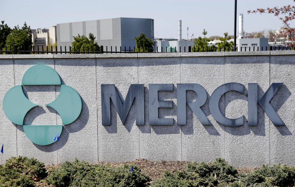 FILE- This May 1, 2018, file photo shows Merck corporate headquarters in Kenilworth, N.J. Shares of Merck and Moderna jumped early Tuesday, Dec. 13, 2022, after the drugmakers said a potential skin cancer vaccine they are developing using the same technology behind COVID-19 preventive shots did well in a mid-stage study. (AP Photo/Seth Wenig, File)