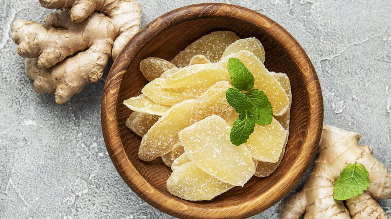 herb topped crystallized ginger