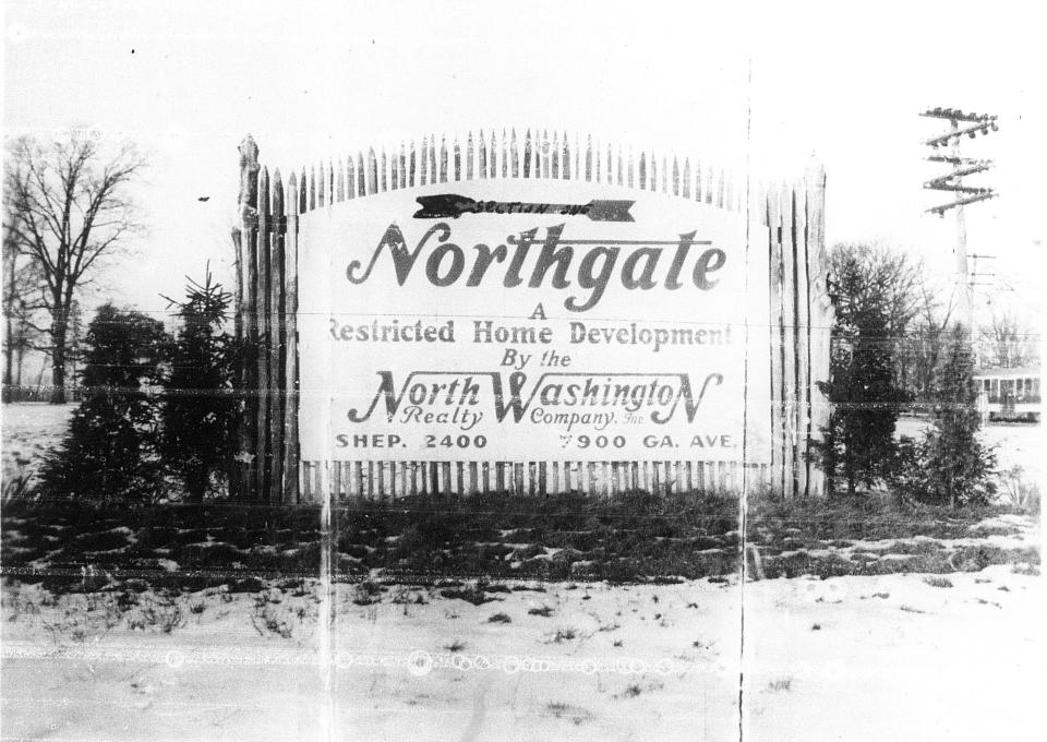 Billboard for a whites-only "restricted" home development in 1930 in the Washington, D.C., area.