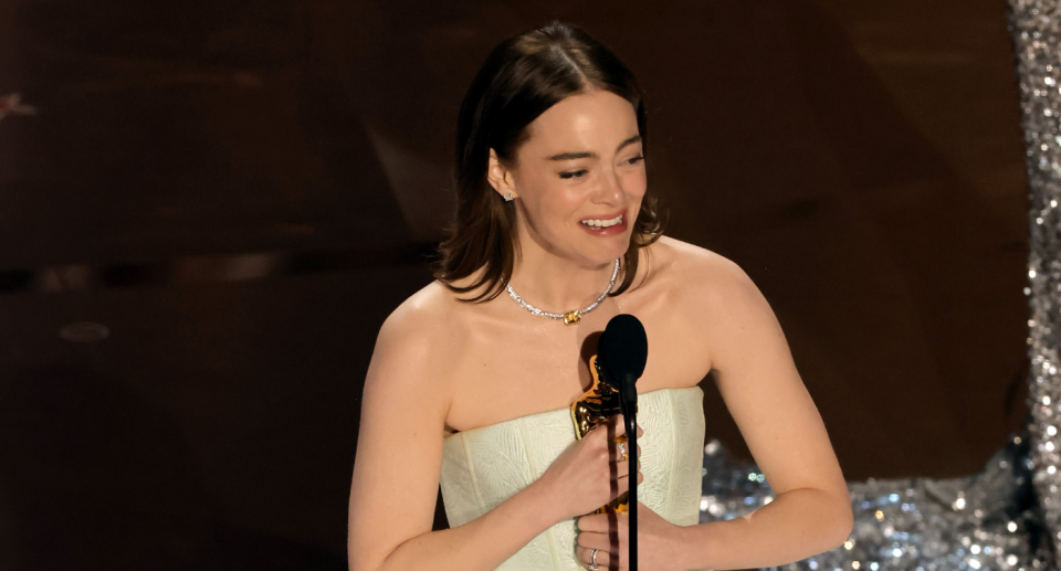 Emma Stone took home her first Oscar - for Best Actress. Credit: Getty Images