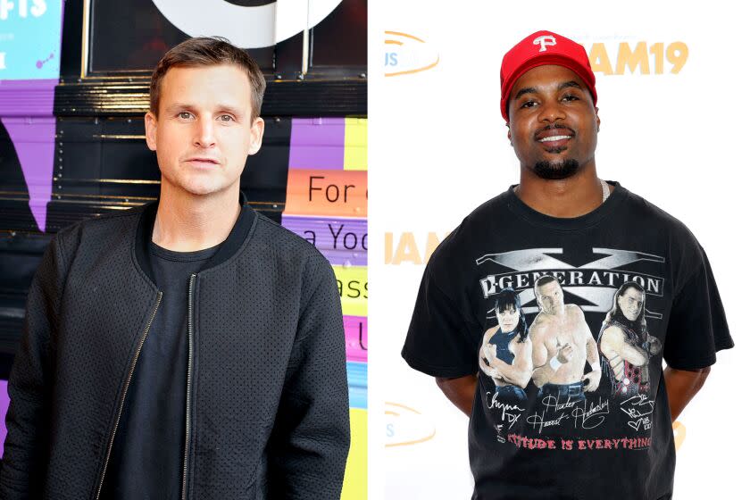 Left: SANTA MONICA, CA - NOVEMBER 15: Skateboarder Rob Dyrdek attends Express Yourself 2015 to benefit P.S. ARTS, providing arts education to 25,000 public school students each week at Barker Hangar on November 15, 2015 in Santa Monica, California. (Photo by Donato Sardella/Getty Images for P.S. ARTS) Right: HOLLYWOOD, CALIFORNIA - JULY 27: Steelo Brim attends Michael B. Jordan's MBJAM at Dave & Buster's Hollywood on July 27, 2019 in Hollywood, California. (Photo by Tiffany Rose/Getty Images for Lupus LA)