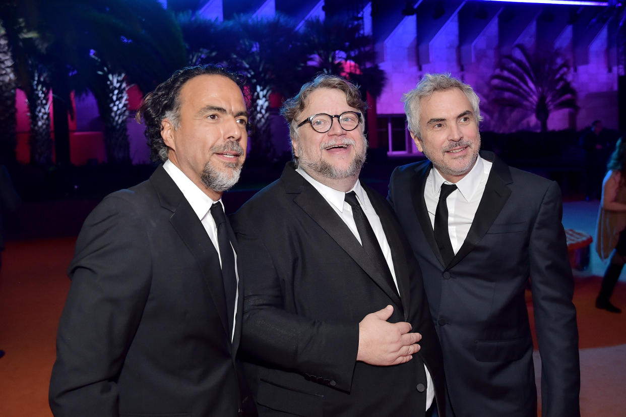 From left, Alejandro González Iñárritu, Guillermo del Toro, and Alfonso Cuarón have dominated the Oscars. (Photo: Stefanie Keenan/Getty Images for LACMA)