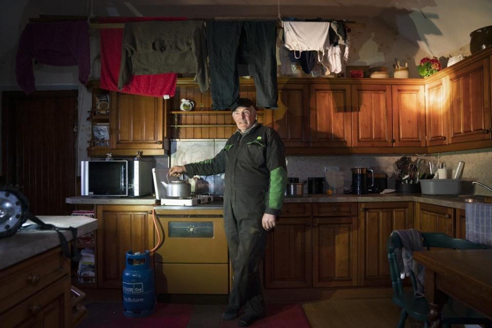 Jim Muir (pictured) and his wife Belinda, were left without power for more than a week at their farm in Maud, Aberdeenshire (Jane Barlow/PA) (PA Wire)