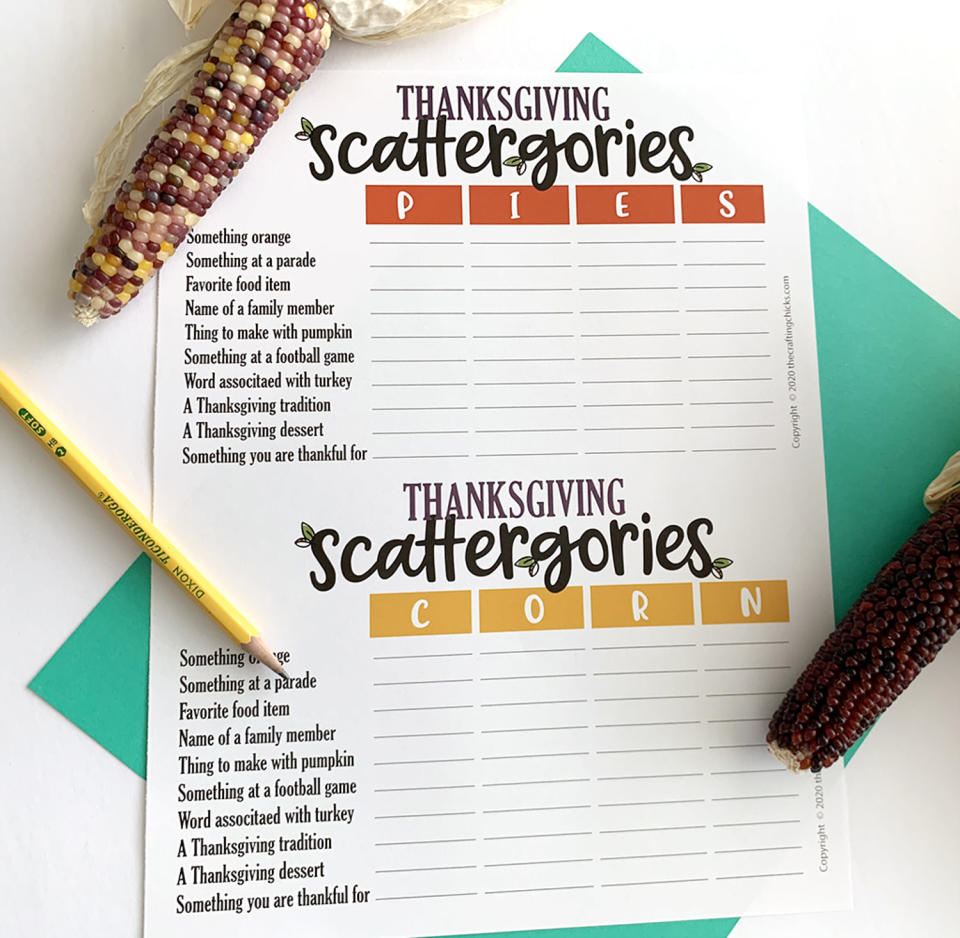 Thanksgiving Games (The Crafting Chicks)