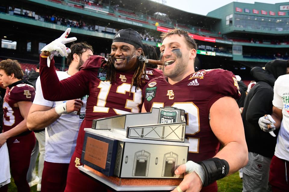 Vinny DePalma, right, played at Boston College before going into coaching.