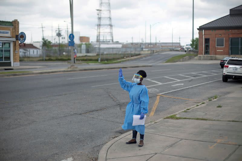 FILE PHOTO: Drive-through testing facility for the coronavirus disease (COVID-19) in New Orleans