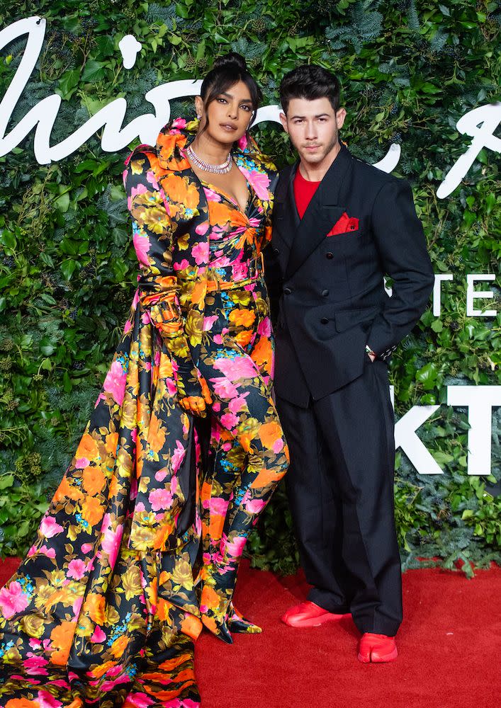 2) Priyanka Chopra stands alongside Nick Jonas at The Fashion Awards 2021, November 2021