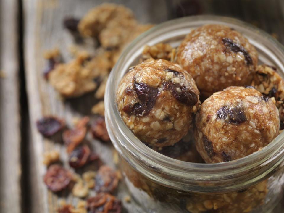 dried cranberry and oat energy balls