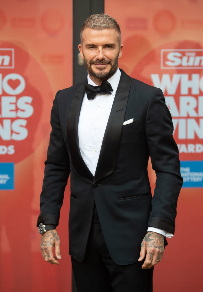 David poses on the red carpet at the who cares awards