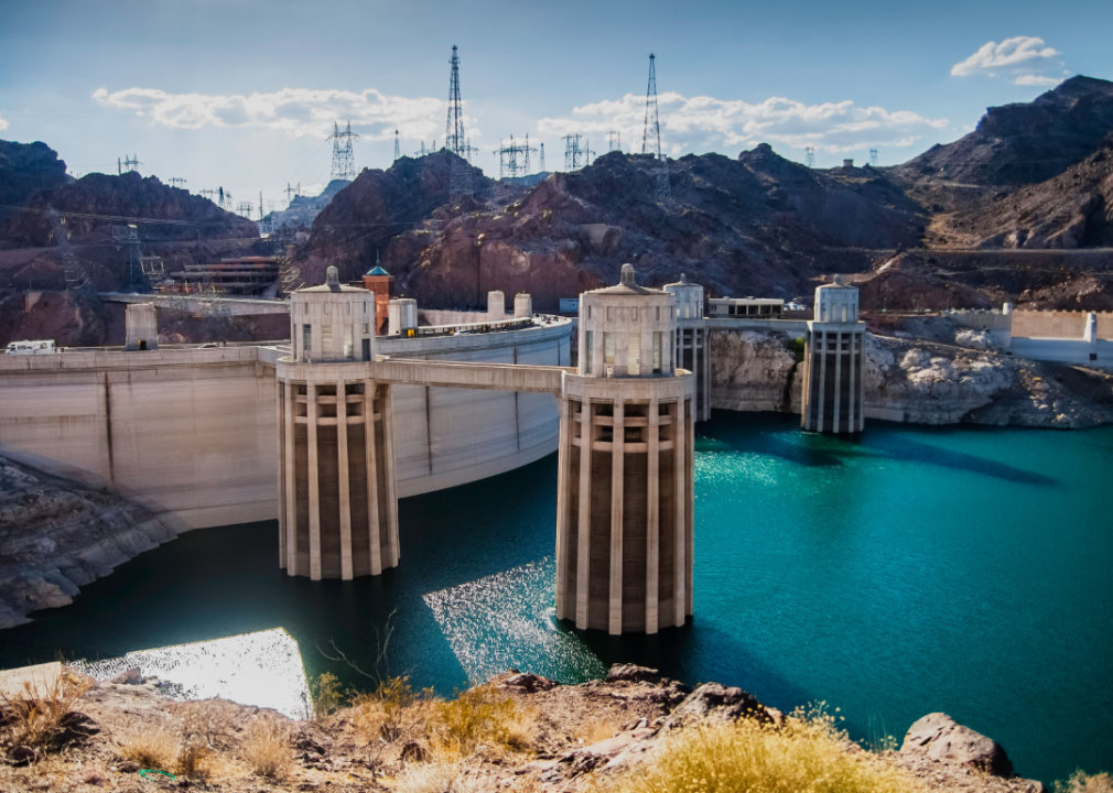 Hoover Dam on a clear day.