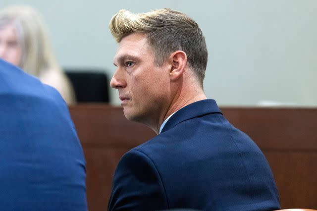 <p>Bizuayehu Tesfaye/Las Vegas Review-Journal/Tribune News Service/Getty</p> Nick Carter appears in court during a hearing at the Regional Justice Center on March 29, 2023, in Las Vegas.