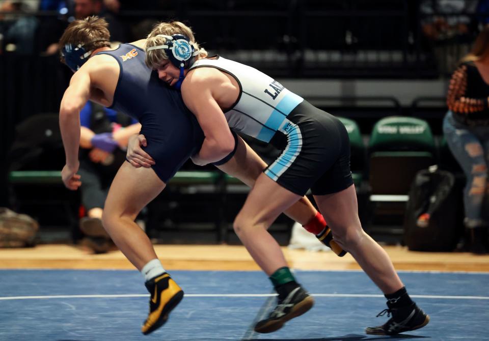 Wrestlers compete during the Ross Brunson Utah All-Star Dual at the UCCU Events Center in Orem, on Tuesday, Jan. 9, 2024. | Kristin Murphy, Deseret News