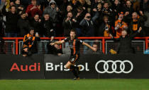 Soccer Football - Championship - Bristol City vs Wolverhampton Wanderers - Ashton Gate Stadium, Bristol, Britain - December 30, 2017 Wolves' Ryan Bennett celebrates scoring their second goal Action Images/Alan Walter