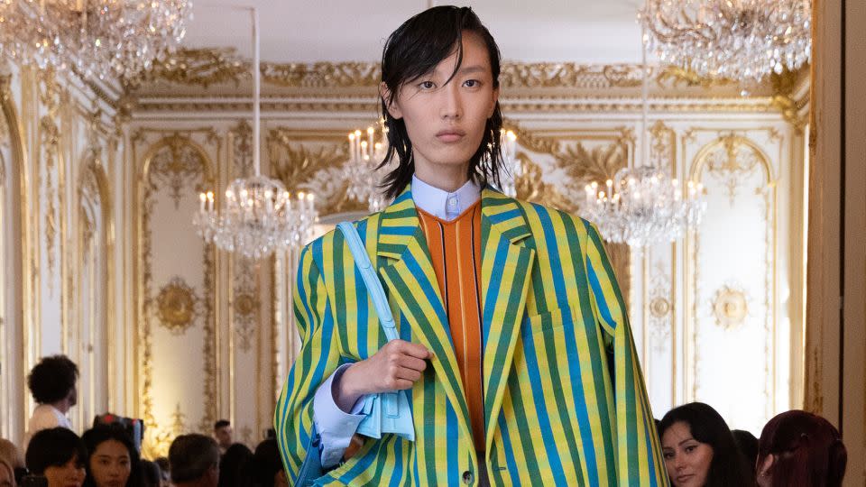 Marni presented its collection in the late Karl Lagerfeld's home, described in its show notes as "a quest for joy, through dedication." - Courtesy Marni