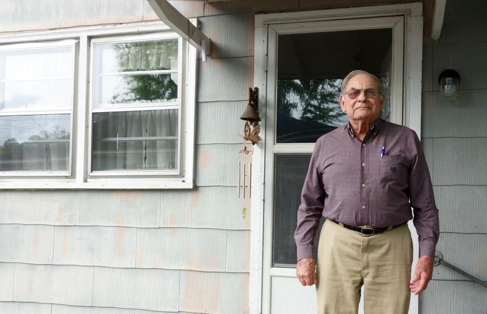 Former mayor Jimmy Little is one of the few residents who stayed behind after floodwaters from Hurricane Matthew nearly swept away the town.