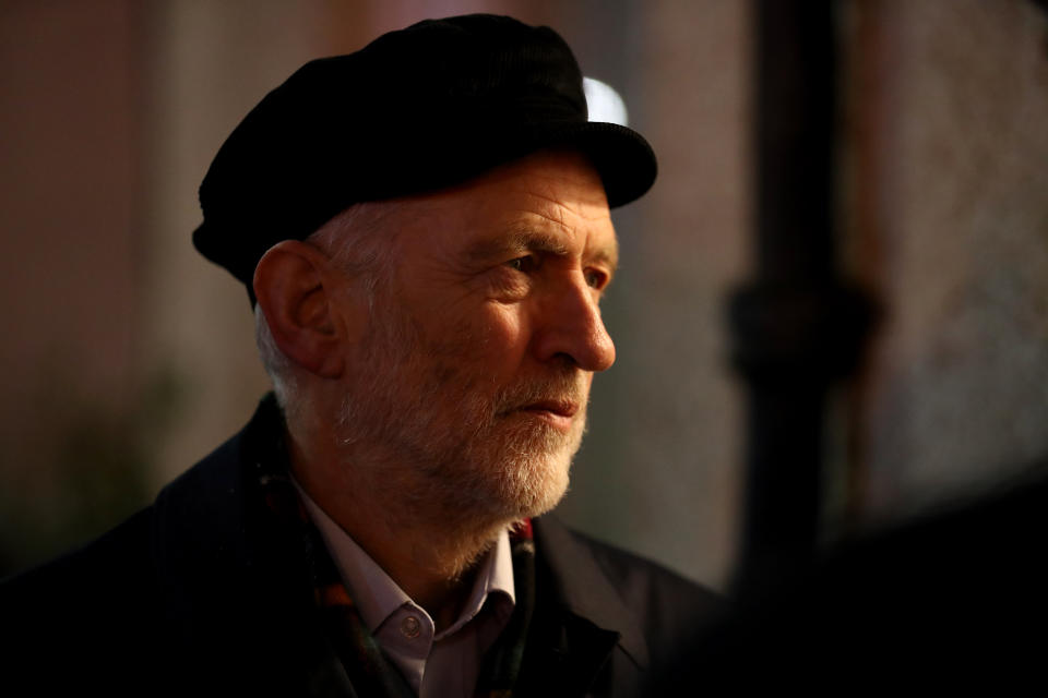 Labour Party leader Jeremy Corbyn canvassing in Govan, Glasgow, during General Election campaigning, has been criticised by Nigel Farage and Boris Johnson. (PA Images)