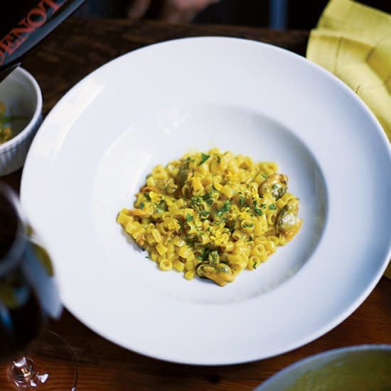 Risotto-Style Ditalini with Mussels, Clams and Saffron