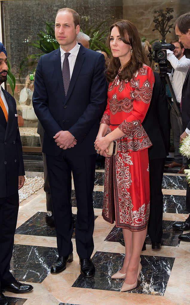 <p>Kate arrived in Mumbai in an Alexander McQueen set (I think it's safe to say he's one of her favorites!)</p>