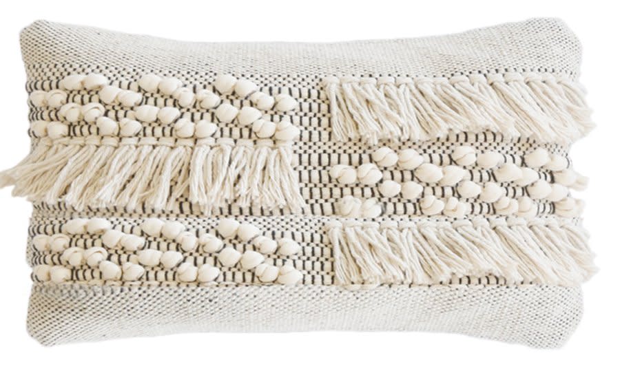 7) Zahra Cotton Lumbar Pillow